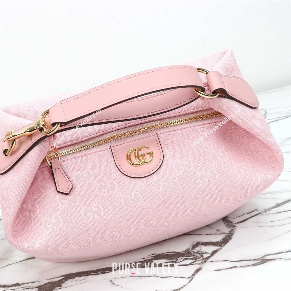 Gucci Vanity medium top handle bag in GG Canvas Pink 2026 857799 (DLH-260128019)