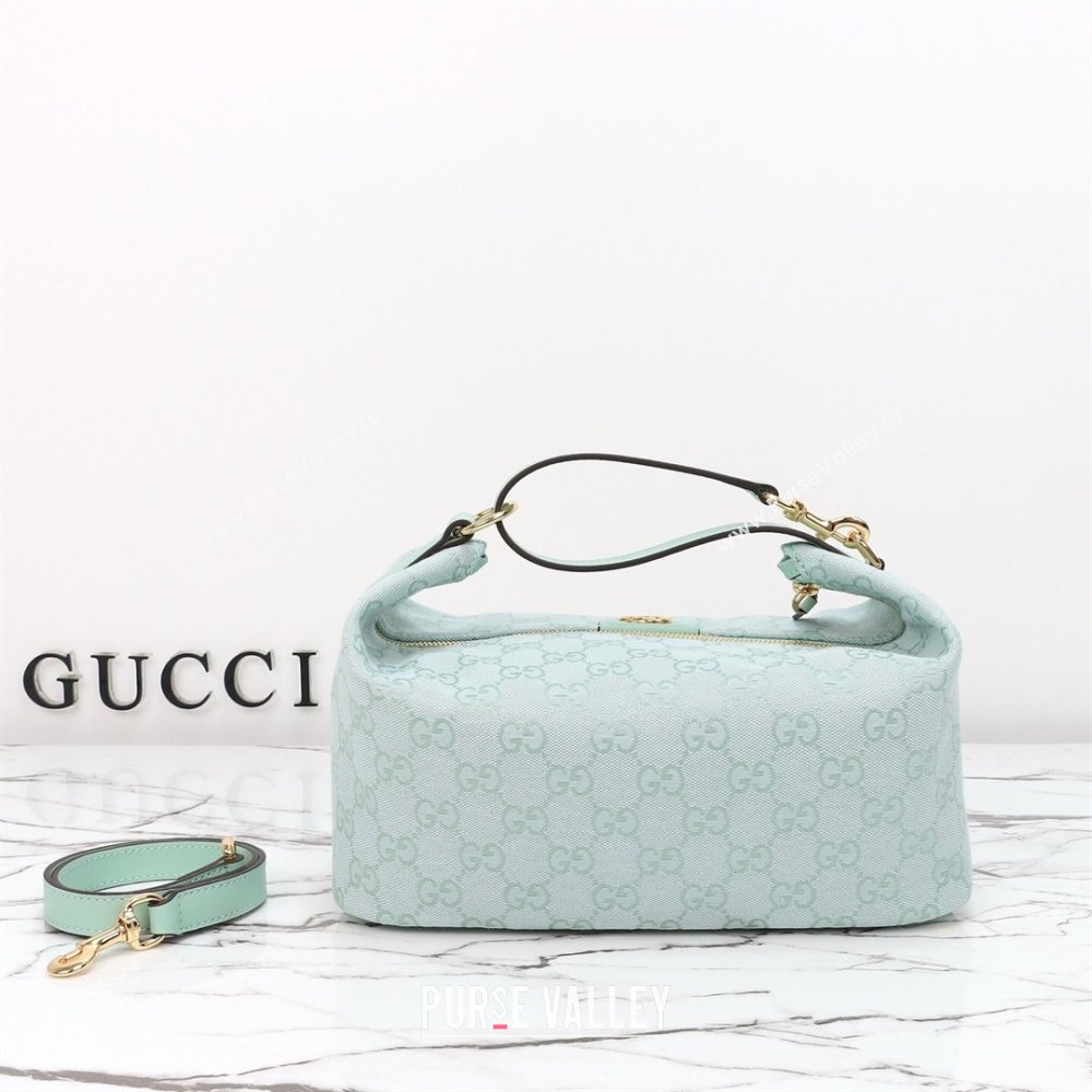 Gucci Vanity medium top handle bag in GG Canvas Icy Blue 2026 857799 (DLH-260128018)