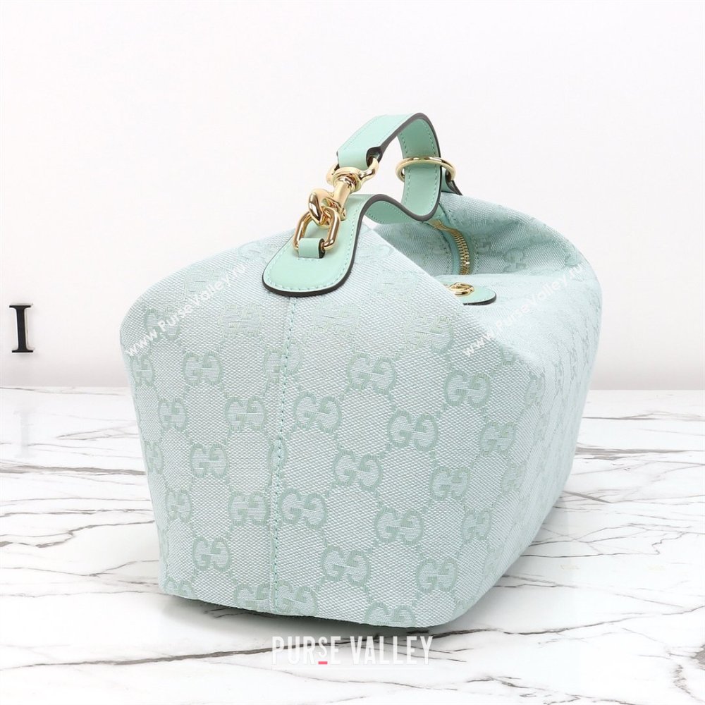 Gucci Vanity medium top handle bag in GG Canvas Icy Blue 2026 857799 (DLH-260128018)