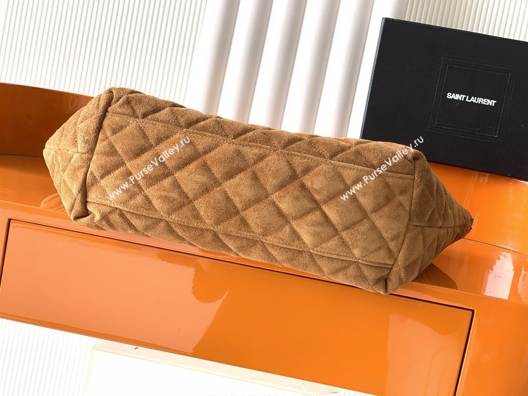 Saint Laurent Icare Medium Shopping Bag in Quilted Suede Caramel 2026 858191 (YY-260119043)