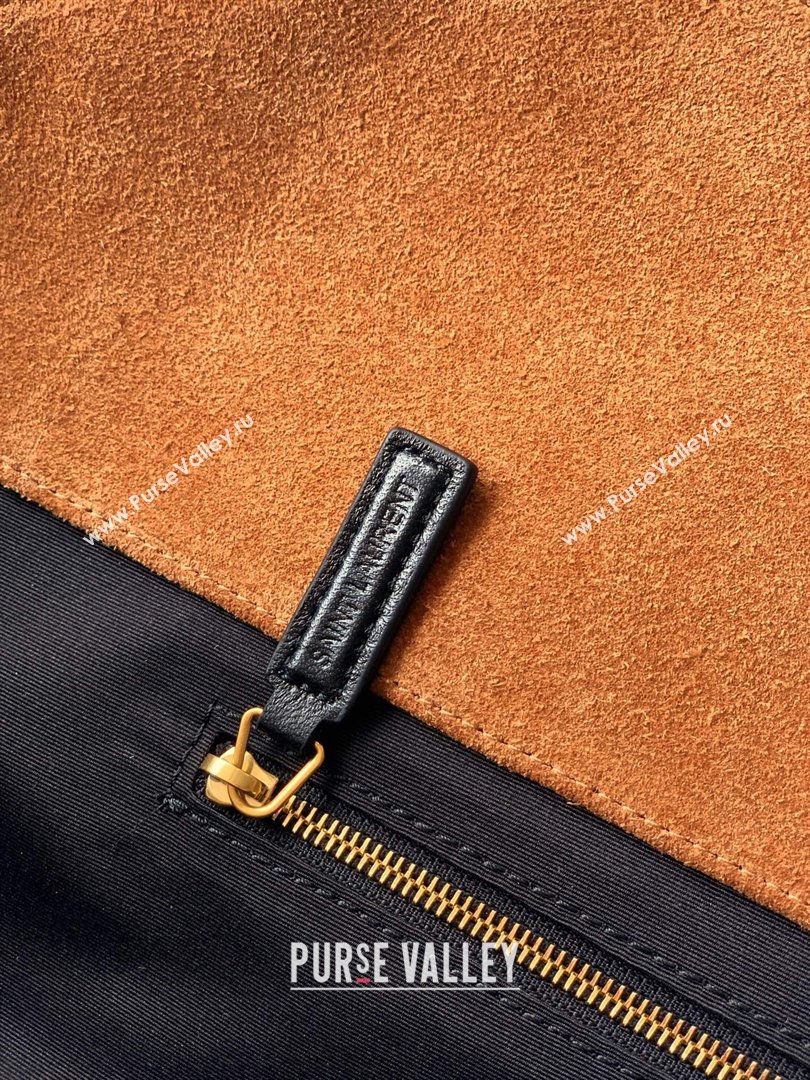 Saint Laurent Icare Medium Shopping Bag in Quilted Suede Caramel 2026 858191 (YY-260119043)