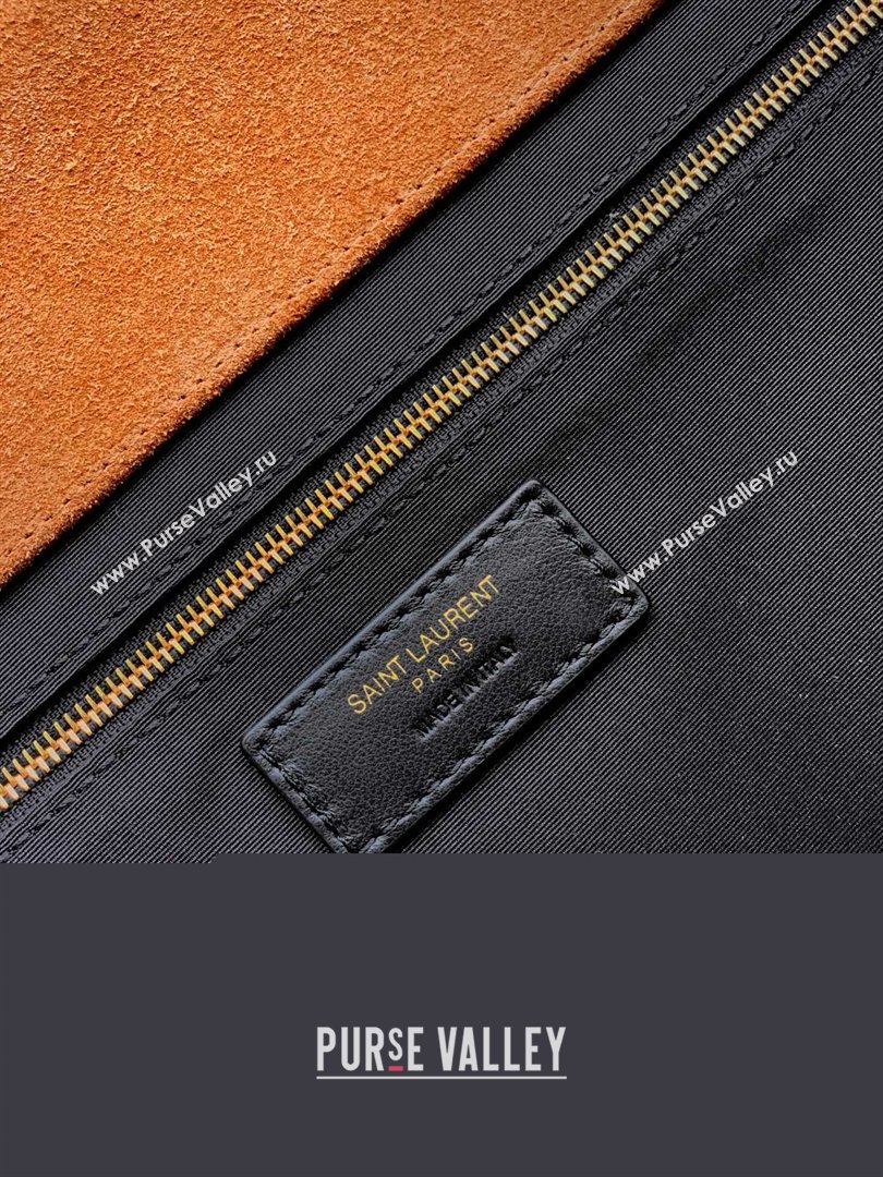 Saint Laurent Icare Medium Shopping Bag in Quilted Suede Caramel 2026 858191 (YY-260119043)