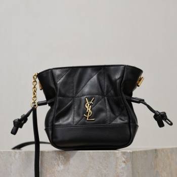 Saint Laurent Jamie Mini Shoulder Pouch Bag in Lambskin Leather Black 2026 859174 (YY-260119065)