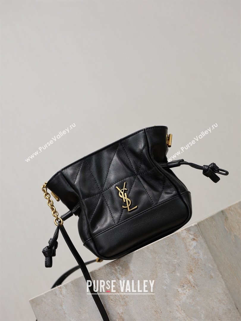 Saint Laurent Jamie Mini Shoulder Pouch Bag in Lambskin Leather Black 2026 859174 (YY-260119065)