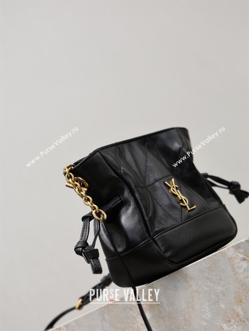 Saint Laurent Jamie Mini Shoulder Pouch Bag in Lambskin Leather Black 2026 859174 (YY-260119065)