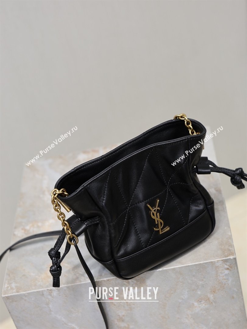 Saint Laurent Jamie Mini Shoulder Pouch Bag in Lambskin Leather Black 2026 859174 (YY-260119065)