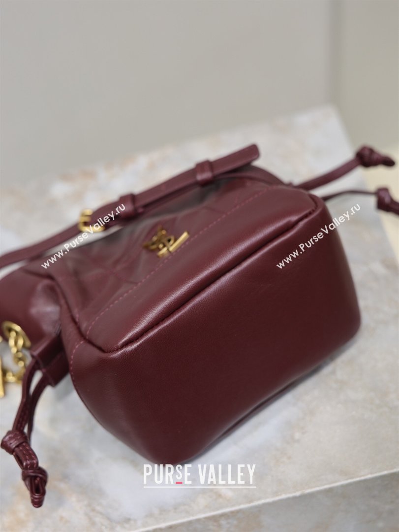 Saint Laurent Jamie Mini Shoulder Pouch Bag in Lambskin Leather Burgundy 2026 859174 (YY-260119066)