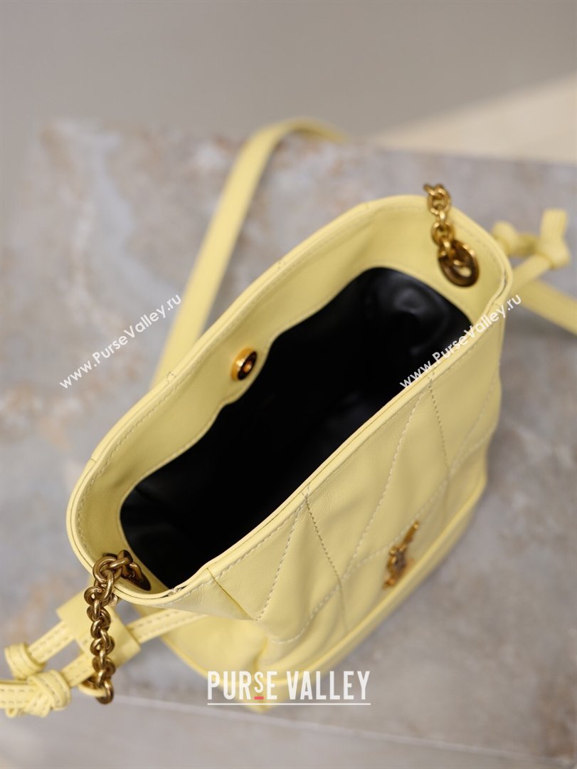 Saint Laurent Jamie Mini Shoulder Pouch Bag in Lambskin Leather Lemon Yellow 2026 859174 (YY-260119067)