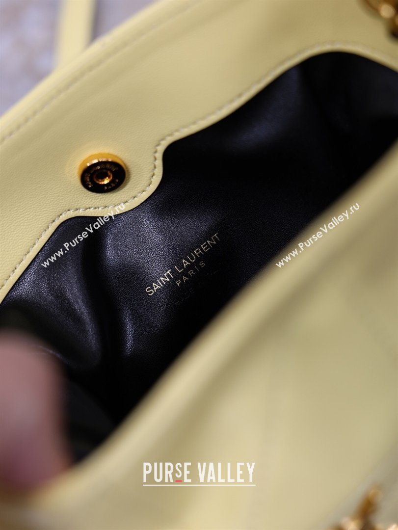 Saint Laurent Jamie Mini Shoulder Pouch Bag in Lambskin Leather Lemon Yellow 2026 859174 (YY-260119067)