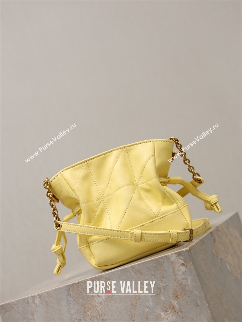 Saint Laurent Jamie Mini Shoulder Pouch Bag in Lambskin Leather Lemon Yellow 2026 859174 (YY-260119067)