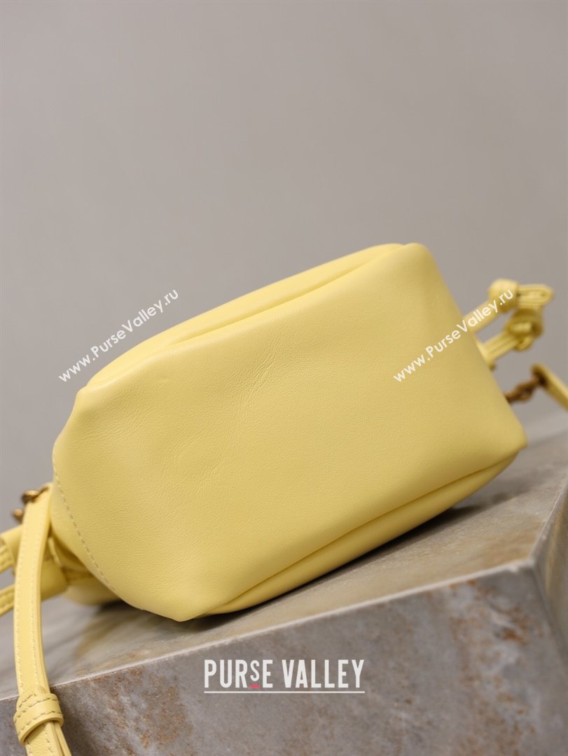 Saint Laurent Jamie Mini Shoulder Pouch Bag in Lambskin Leather Lemon Yellow 2026 859174 (YY-260119067)