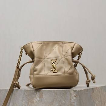 Saint Laurent Jamie Mini Shoulder Pouch Bag in Lambskin Leather Apricot 2026 859174 (YY-260119068)