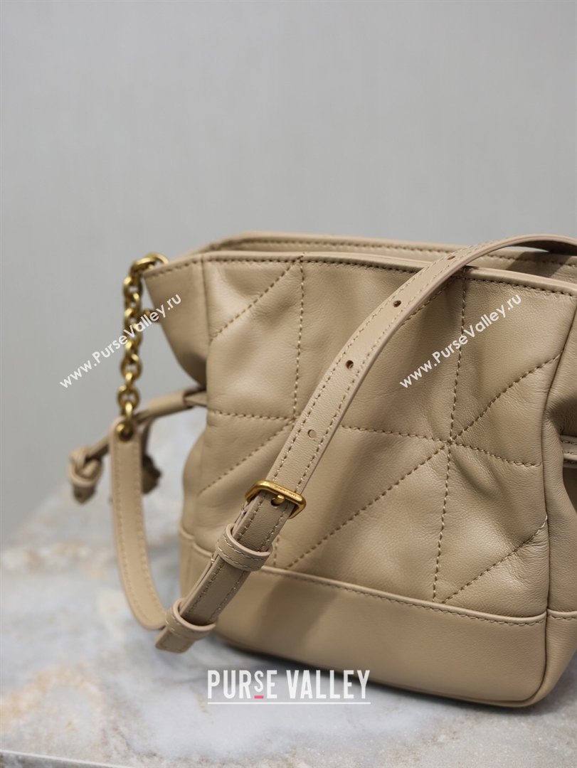 Saint Laurent Jamie Mini Shoulder Pouch Bag in Lambskin Leather Apricot 2026 859174 (YY-260119068)