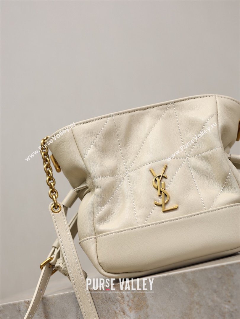 Saint Laurent Jamie Mini Shoulder Pouch Bag in Lambskin Leather White 2026 859174 (YY-260119069)