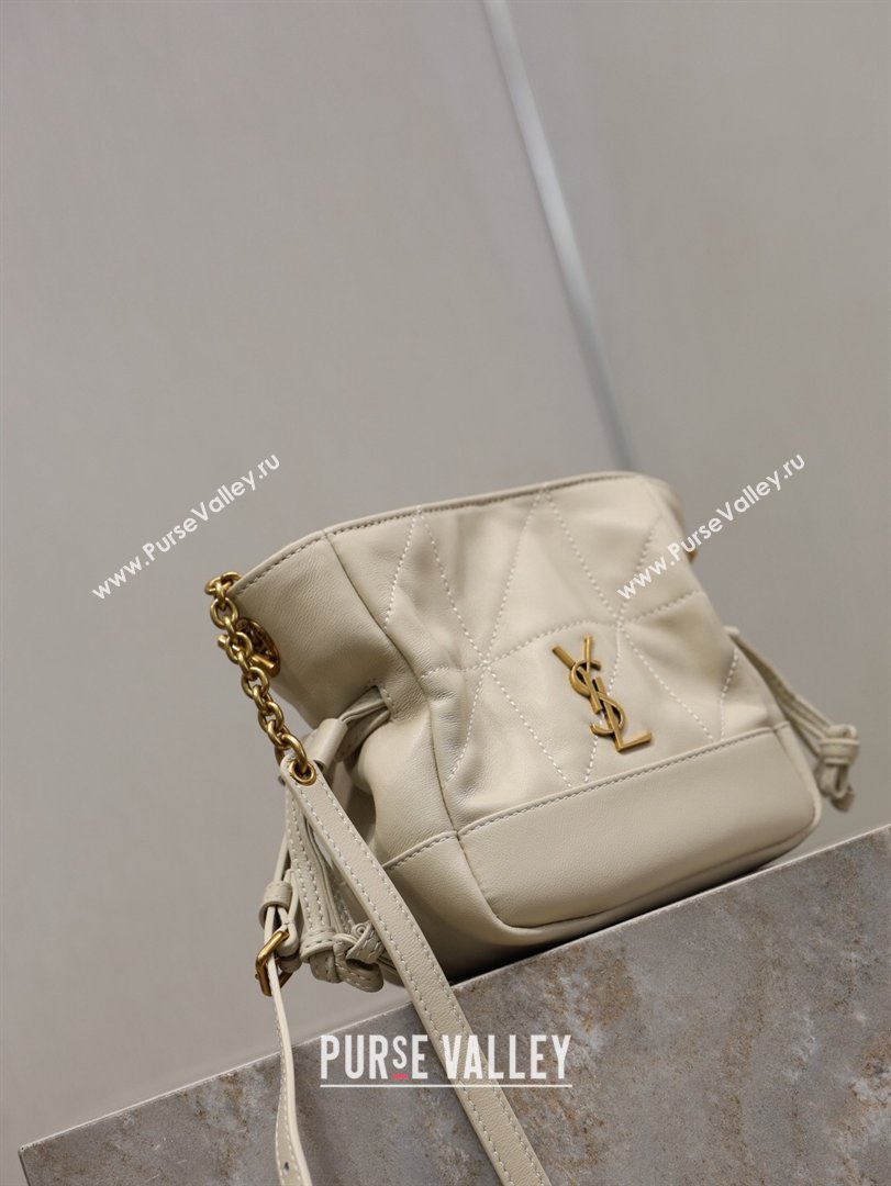 Saint Laurent Jamie Mini Shoulder Pouch Bag in Lambskin Leather White 2026 859174 (YY-260119069)