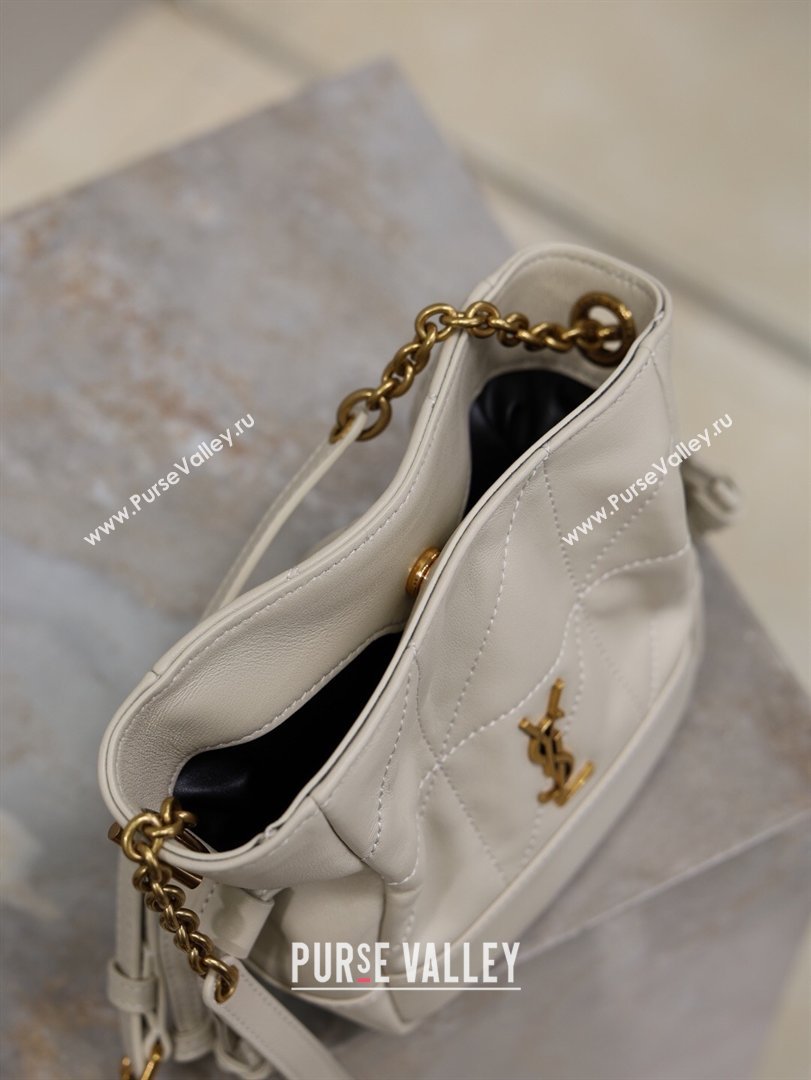 Saint Laurent Jamie Mini Shoulder Pouch Bag in Lambskin Leather White 2026 859174 (YY-260119069)