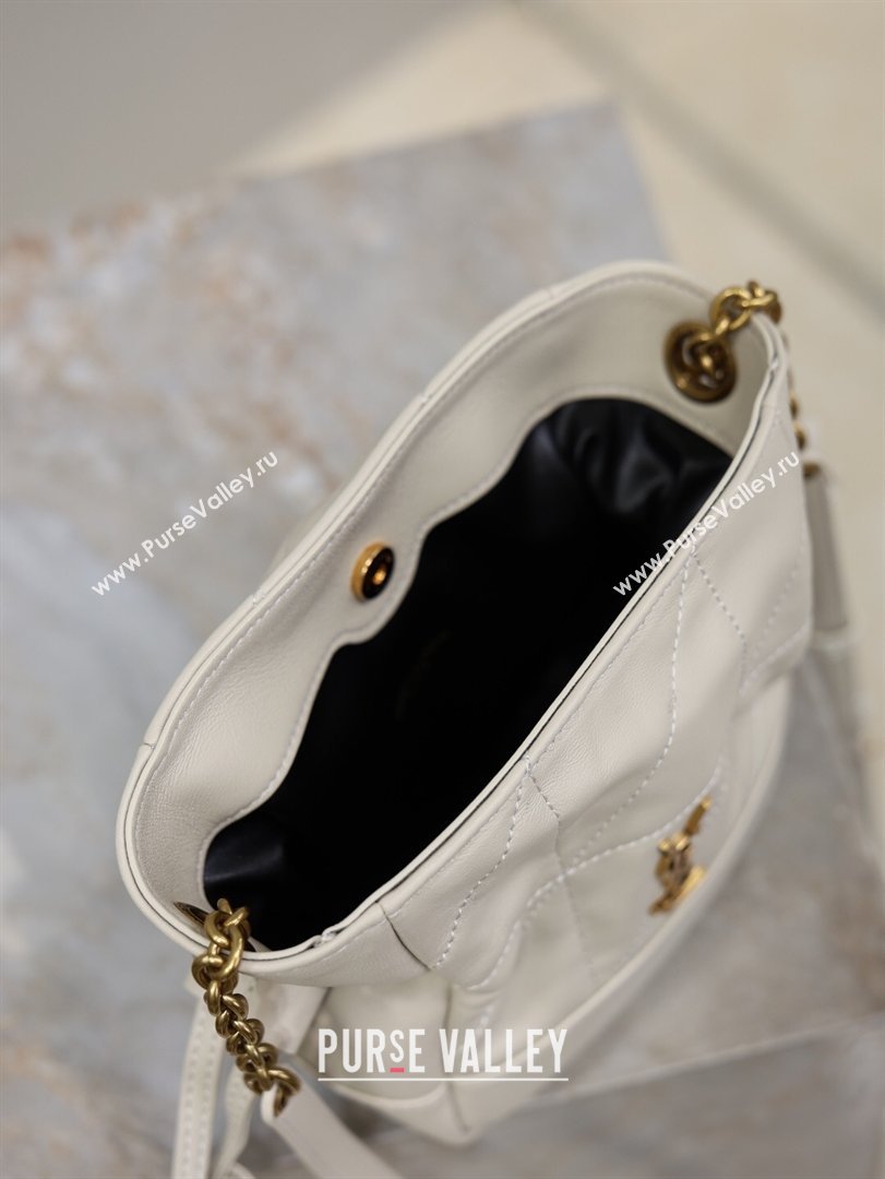 Saint Laurent Jamie Mini Shoulder Pouch Bag in Lambskin Leather White 2026 859174 (YY-260119069)