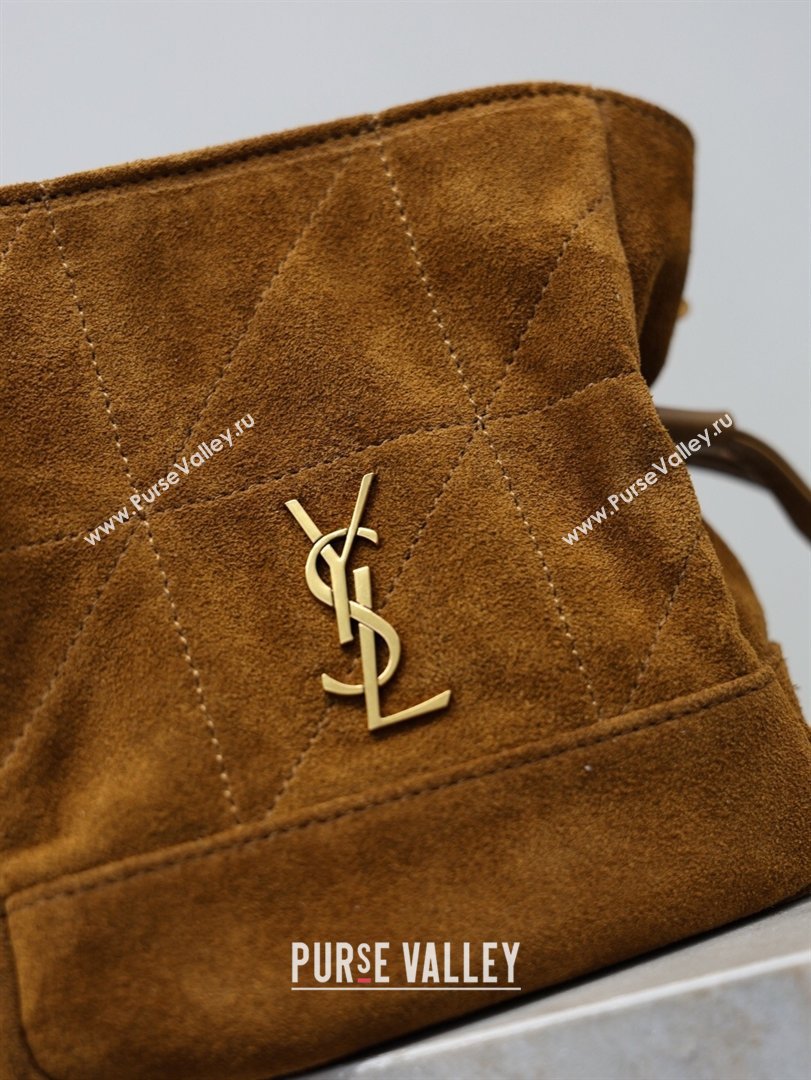 Saint Laurent Jamie Mini Shoulder Pouch Bag in Suede Caramel 2026 859174 (YY-260119064)