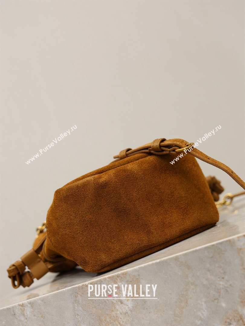 Saint Laurent Jamie Mini Shoulder Pouch Bag in Suede Caramel 2026 859174 (YY-260119064)