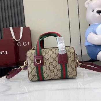 Gucci Mini GG Canvas handbag Beige/Red 2025 859975 (XLU-250807085)