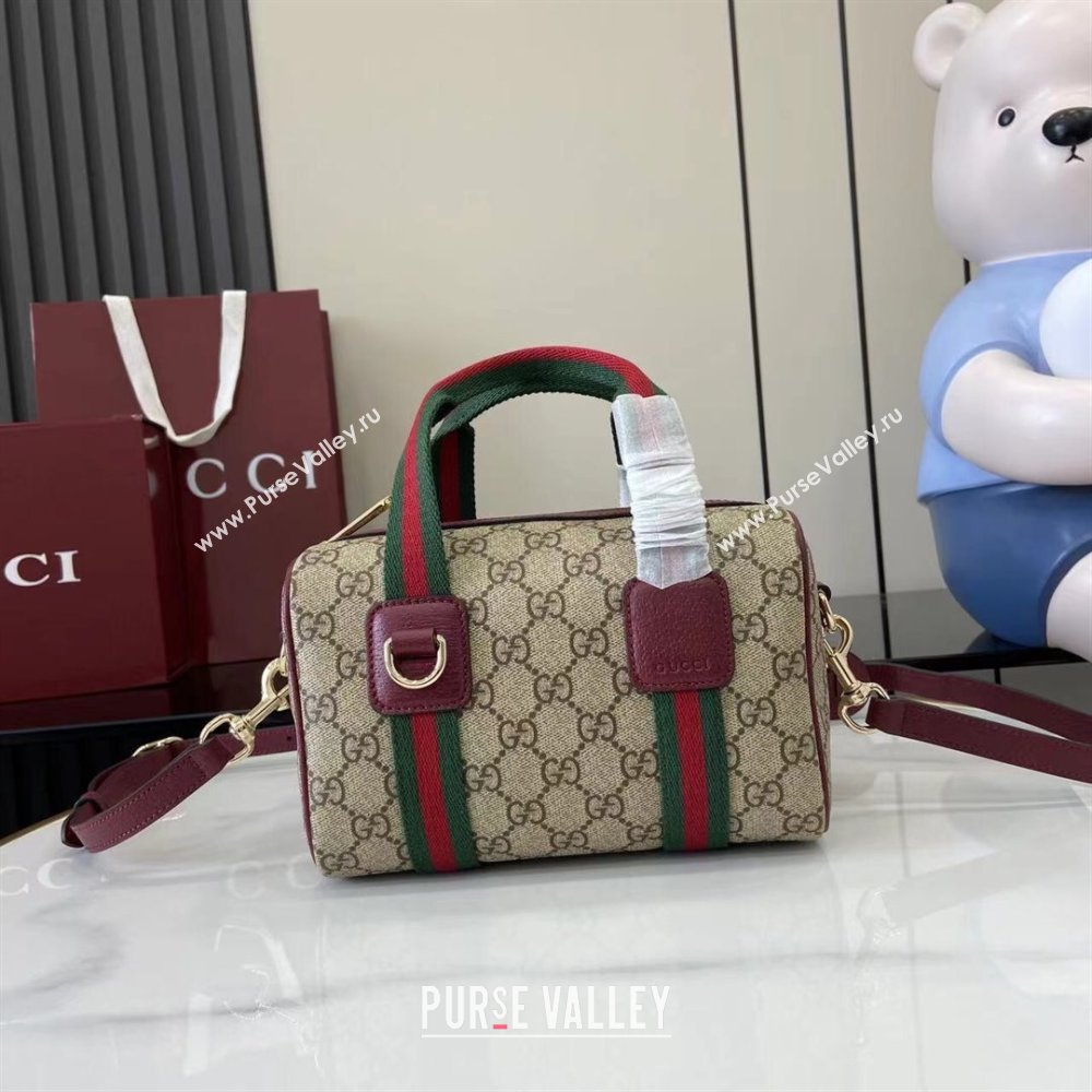 Gucci Mini GG Canvas handbag Beige/Red 2025 859975 (XLU-250807085)