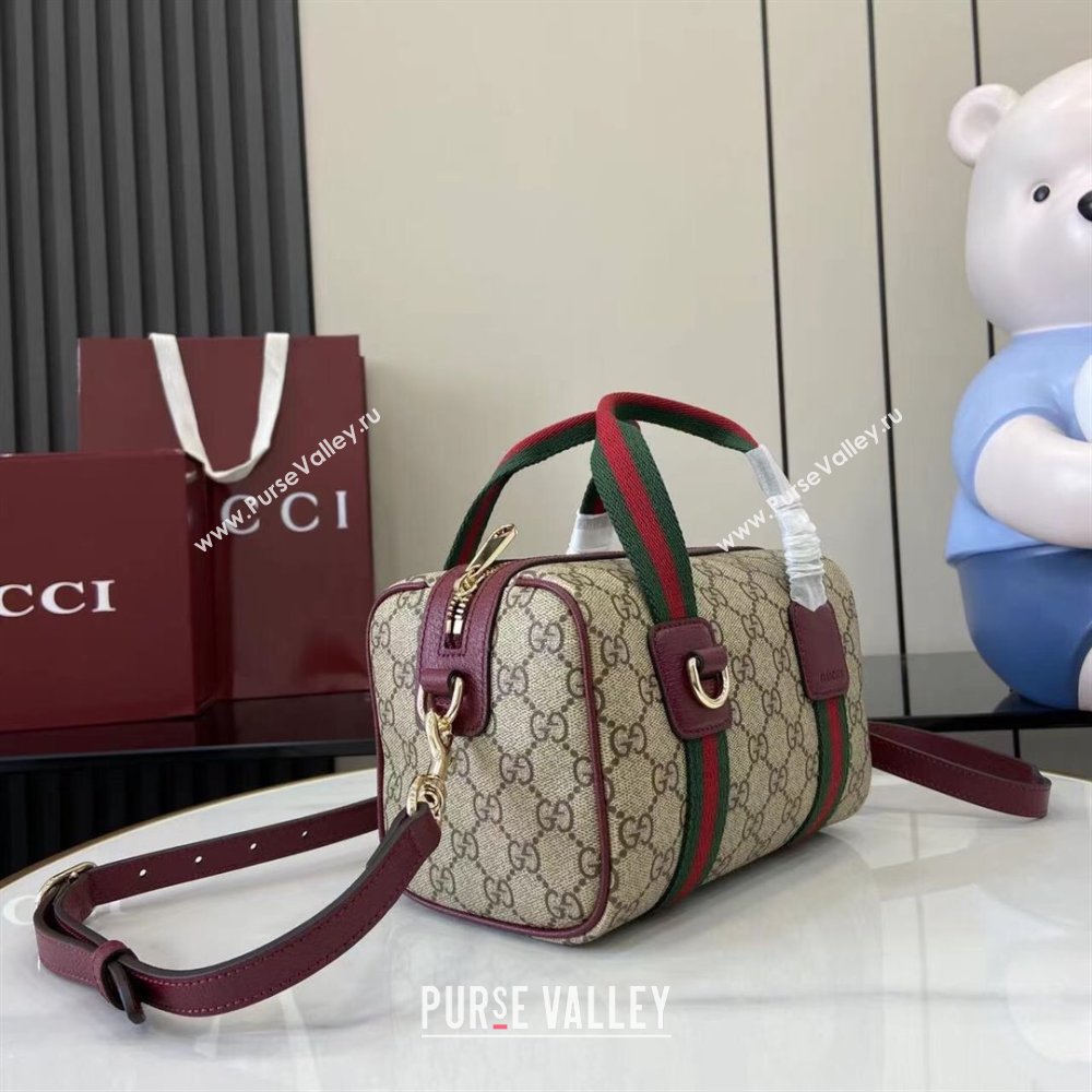 Gucci Mini GG Canvas handbag Beige/Red 2025 859975 (XLU-250807085)