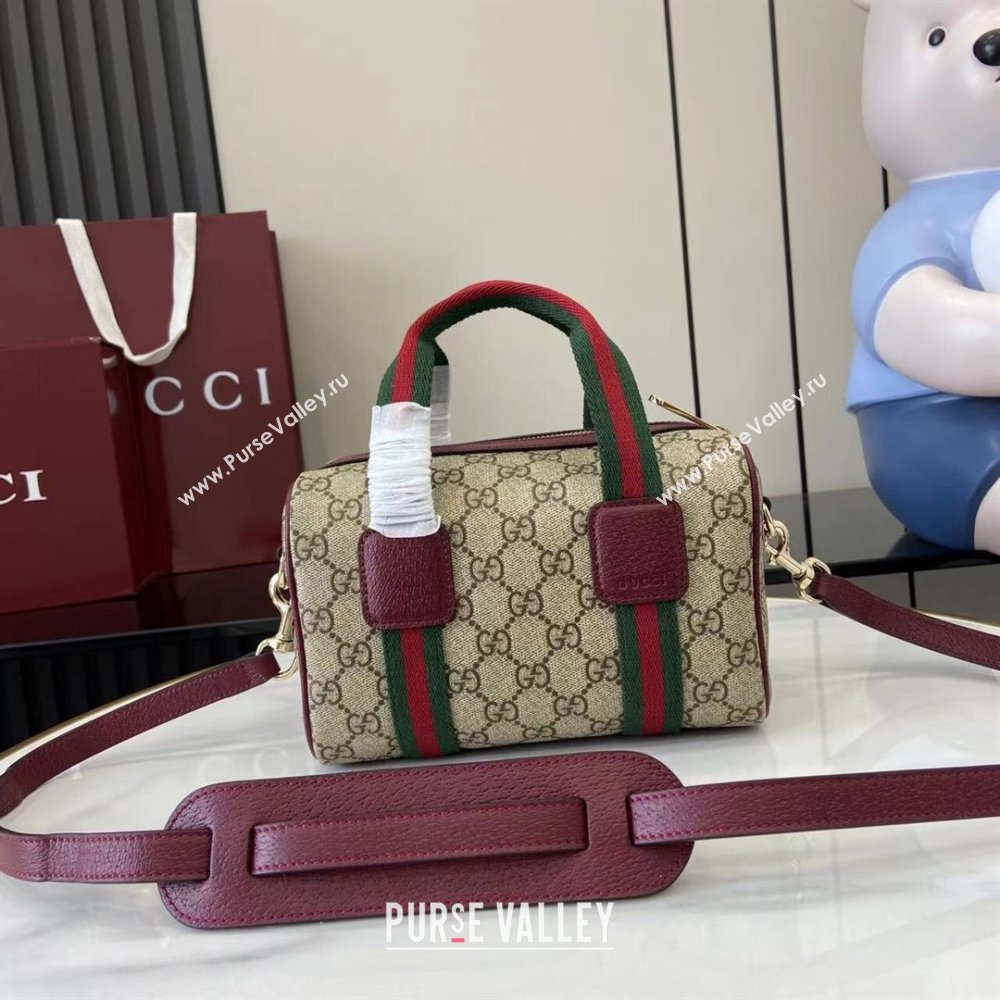 Gucci Mini GG Canvas handbag Beige/Red 2025 859975 (XLU-250807085)