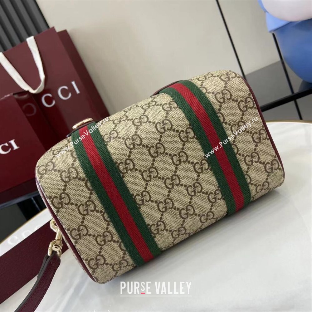 Gucci Mini GG Canvas handbag Beige/Red 2025 859975 (XLU-250807085)