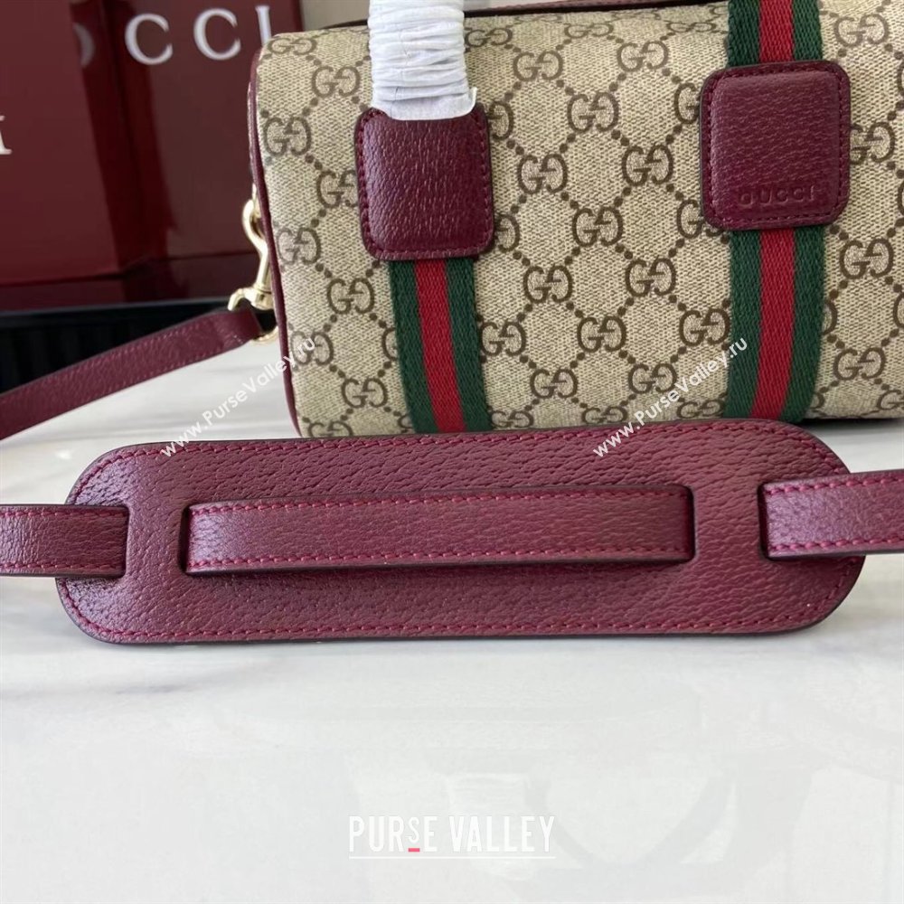 Gucci Mini GG Canvas handbag Beige/Red 2025 859975 (XLU-250807085)
