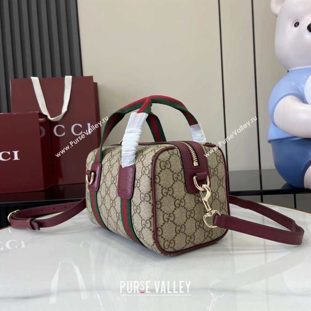 Gucci Mini GG Canvas handbag Beige/Red 2025 859975 (XLU-250807085)