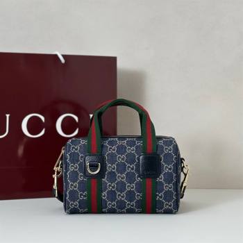 Gucci Mini GG Denim handbag Navy Blue 2025 859975 (DLH-250930039)