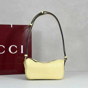 Gucci Half Horsebit mini shoulder bag in Grainy Leather Light Yellow 2026 860784 (DLH-260128058)