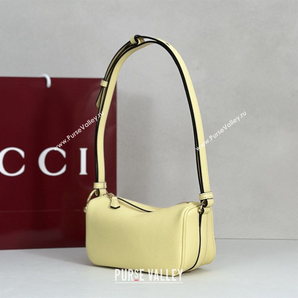 Gucci Half Horsebit mini shoulder bag in Grainy Leather Light Yellow 2026 860784 (DLH-260128058)