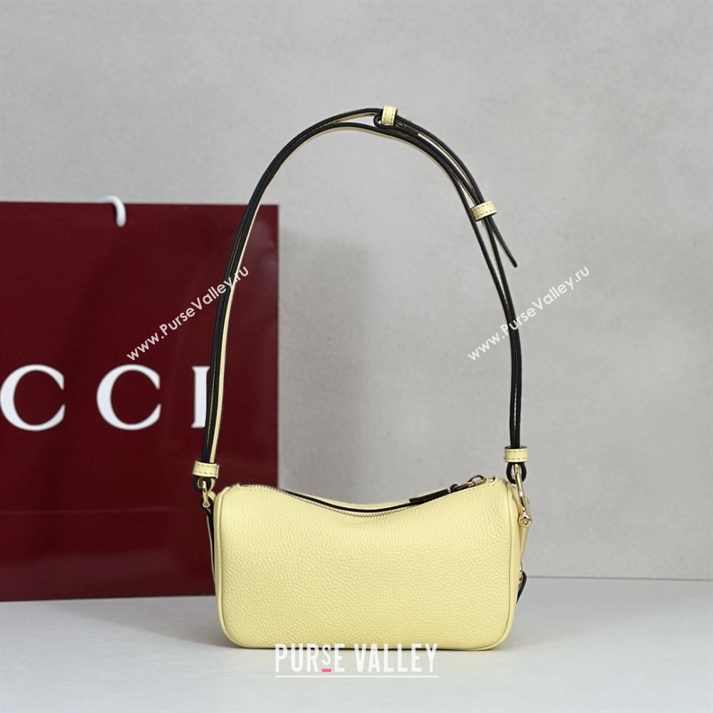 Gucci Half Horsebit mini shoulder bag in Grainy Leather Light Yellow 2026 860784 (DLH-260128058)