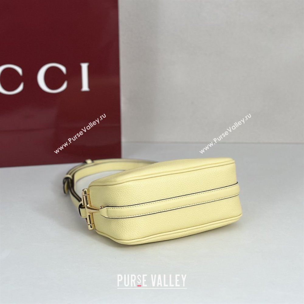 Gucci Half Horsebit mini shoulder bag in Grainy Leather Light Yellow 2026 860784 (DLH-260128058)