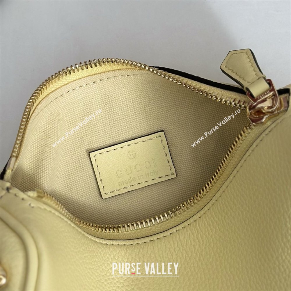 Gucci Half Horsebit mini shoulder bag in Grainy Leather Light Yellow 2026 860784 (DLH-260128058)