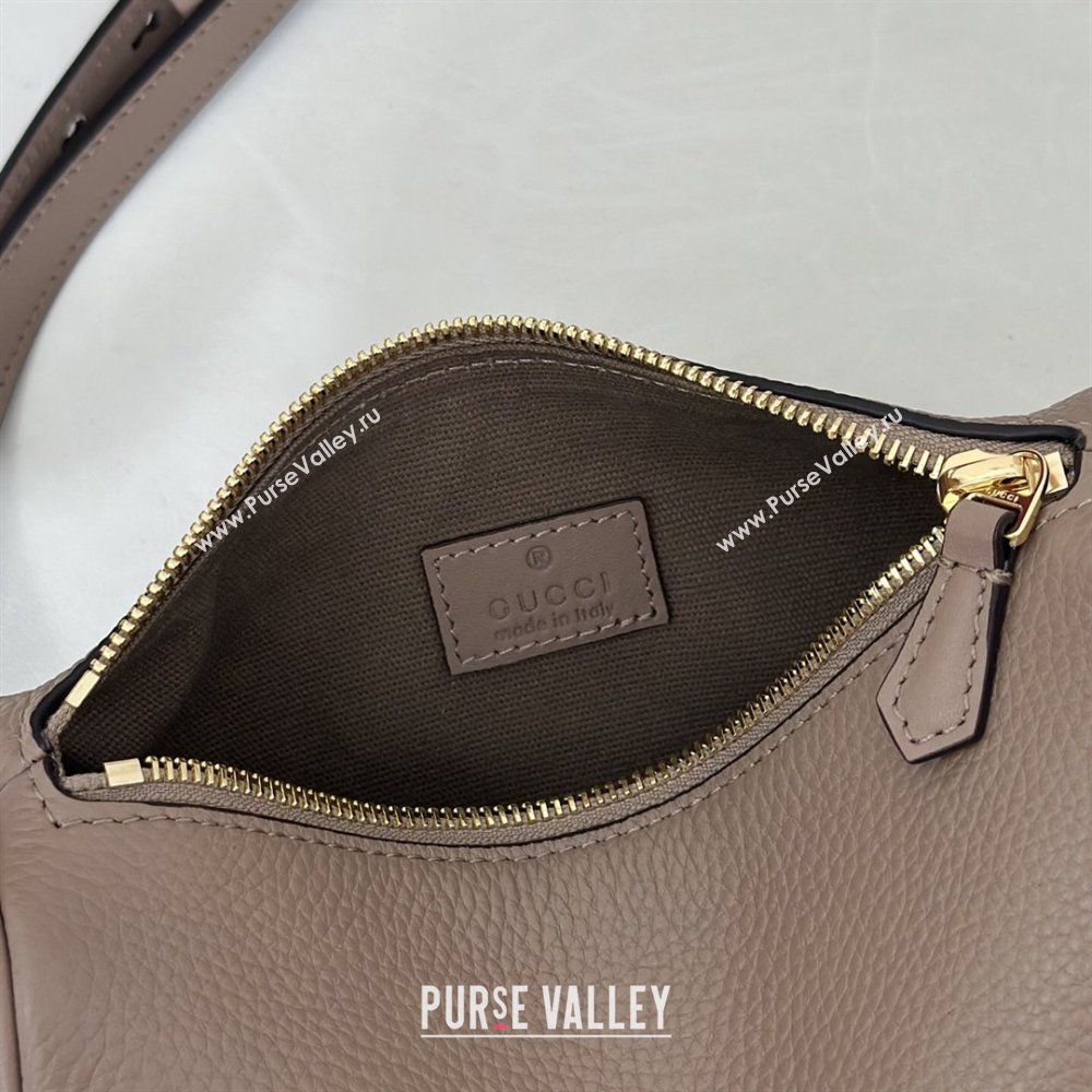 Gucci Half Horsebit mini shoulder bag in Grainy Leather Taupe 2026 860784 (DLH-260128057)