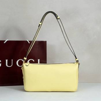 Gucci Half Horsebit medium shoulder bag in Leather Yellow 2026 860787 (DLH-260128046)