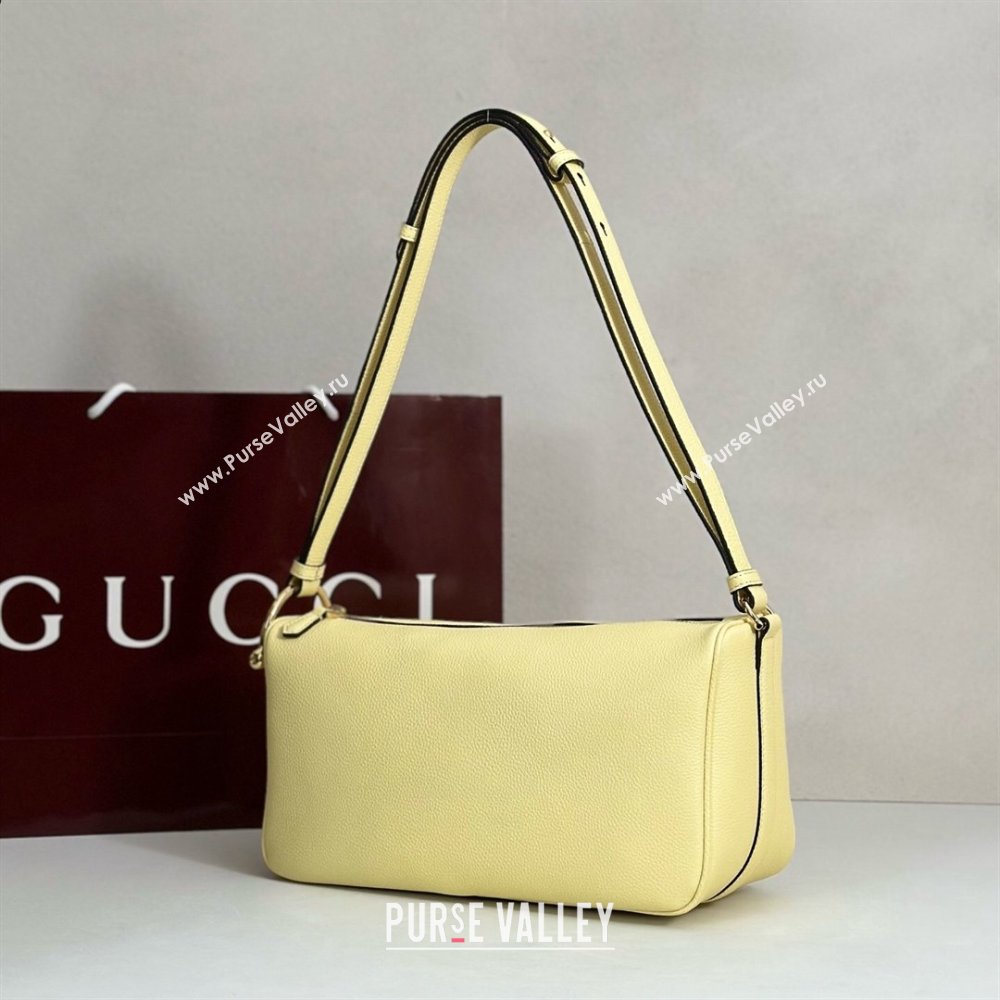 Gucci Half Horsebit medium shoulder bag in Leather Yellow 2026 860787 (DLH-260128046)
