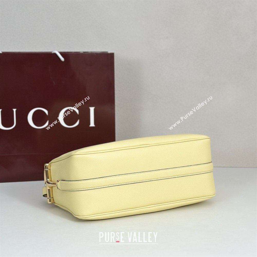 Gucci Half Horsebit medium shoulder bag in Leather Yellow 2026 860787 (DLH-260128046)