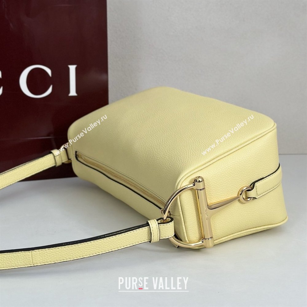 Gucci Half Horsebit medium shoulder bag in Leather Yellow 2026 860787 (DLH-260128046)