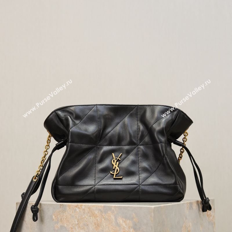 Saint Laurent Jamie Shoulder Pouch Bag in Lambskin Leather Black 2026 862712 (YY-260119060)