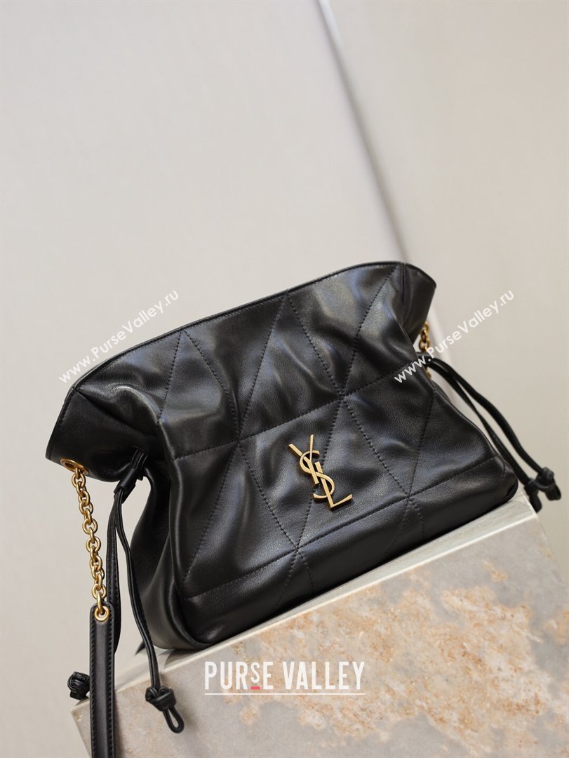 Saint Laurent Jamie Shoulder Pouch Bag in Lambskin Leather Black 2026 862712 (YY-260119060)