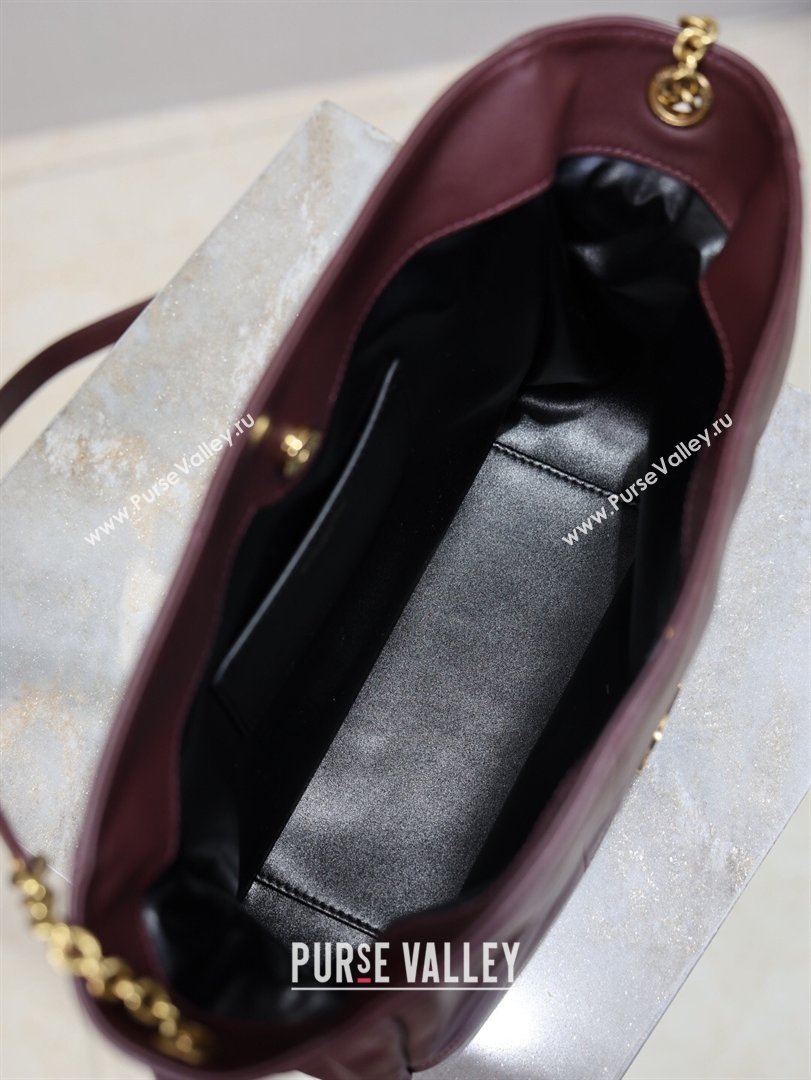 Saint Laurent Jamie Shoulder Pouch Bag in Lambskin Leather Burgundy 2026 862712 (YY-260119059)