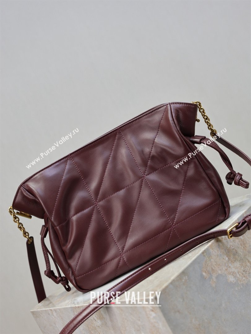 Saint Laurent Jamie Shoulder Pouch Bag in Lambskin Leather Burgundy 2026 862712 (YY-260119059)