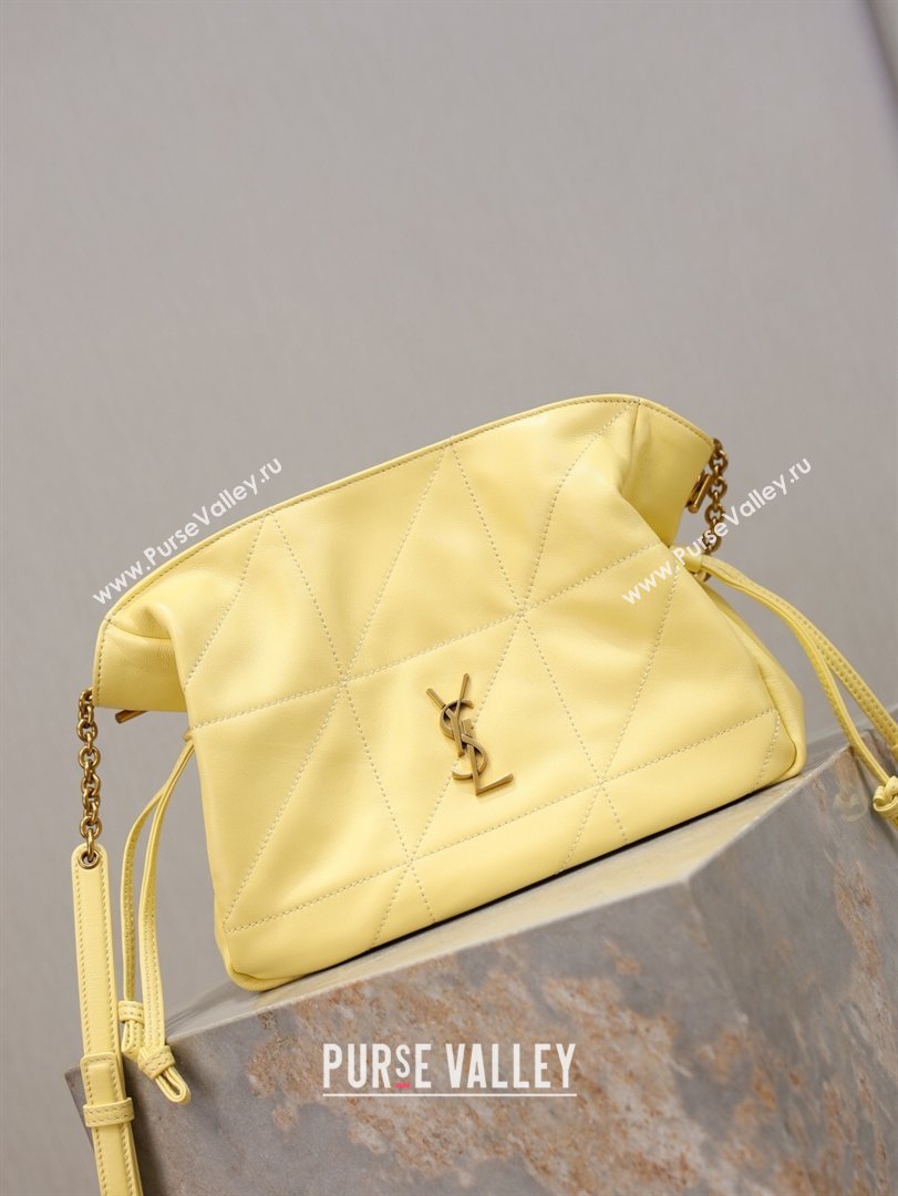 Saint Laurent Jamie Shoulder Pouch Bag in Lambskin Leather Lemon Yellow 2026 862712 (YY-260119061)