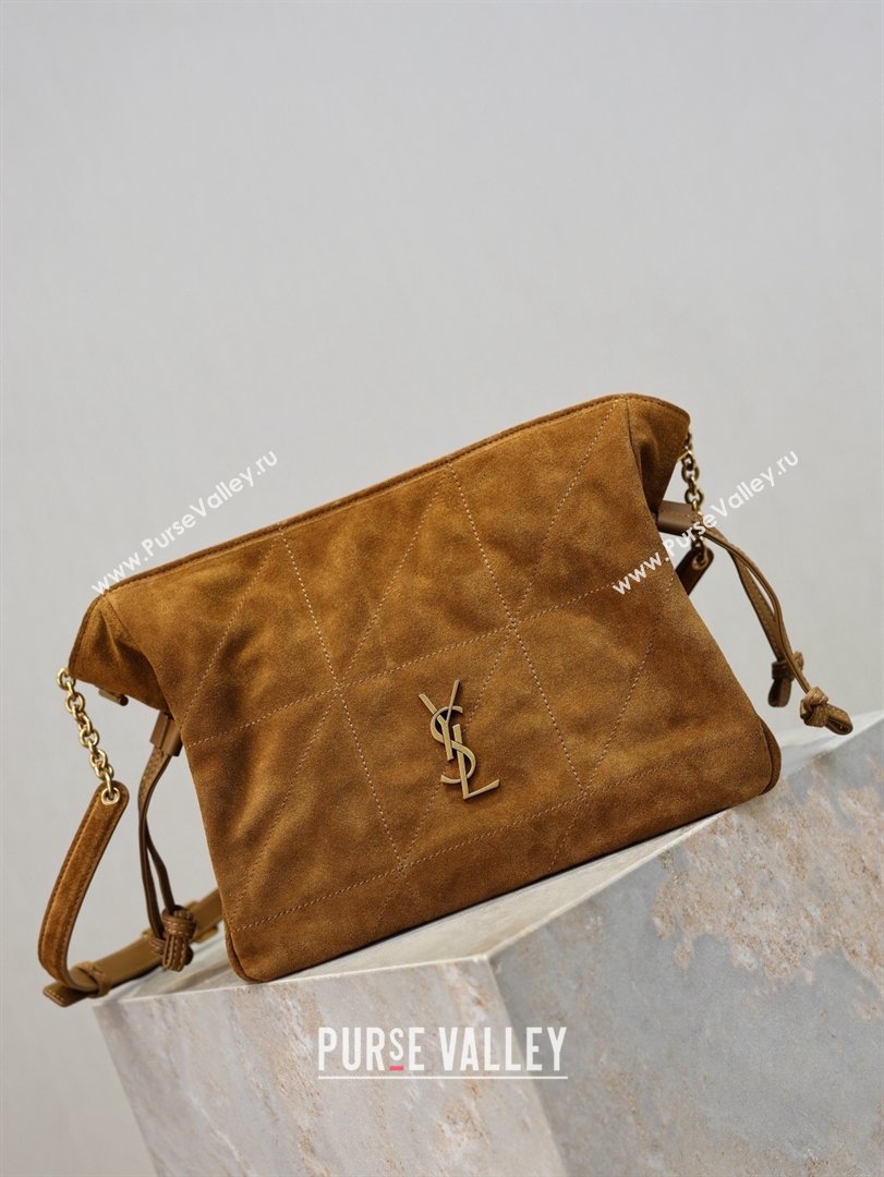 Saint Laurent Jamie Shoulder Pouch Bag in Suede Caramel 2026 862712 (YY-260119058)
