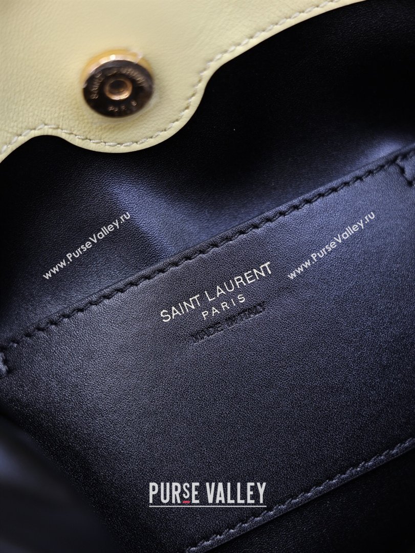 Saint Laurent Jamie Shoulder Pouch Bag in Lambskin Leather Lemon Yellow 2026 862712 (YY-260119061)