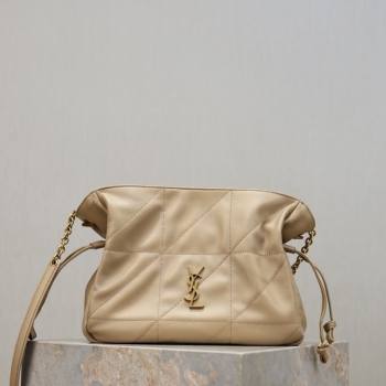 Saint Laurent Jamie Shoulder Pouch Bag in Lambskin Leather Apricot 2026 862712 (YY-260119062)