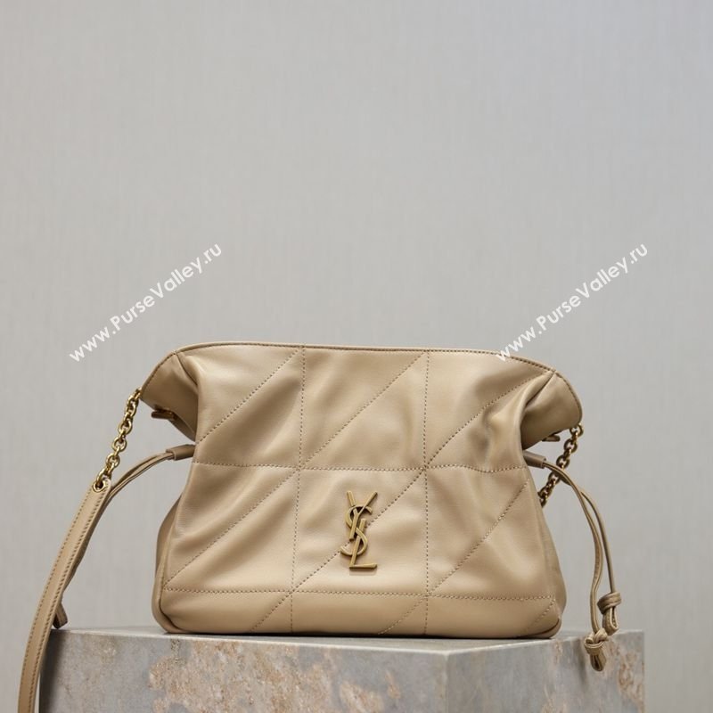 Saint Laurent Jamie Shoulder Pouch Bag in Lambskin Leather Apricot 2026 862712 (YY-260119062)